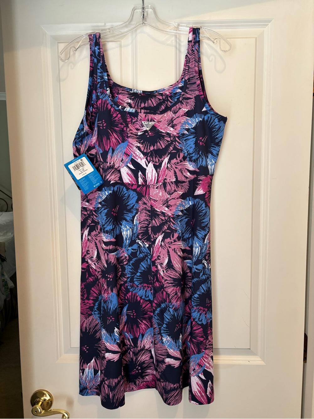 NWT!  Columbia Floral Tank Mini Dress in Navy, Pink & Blue